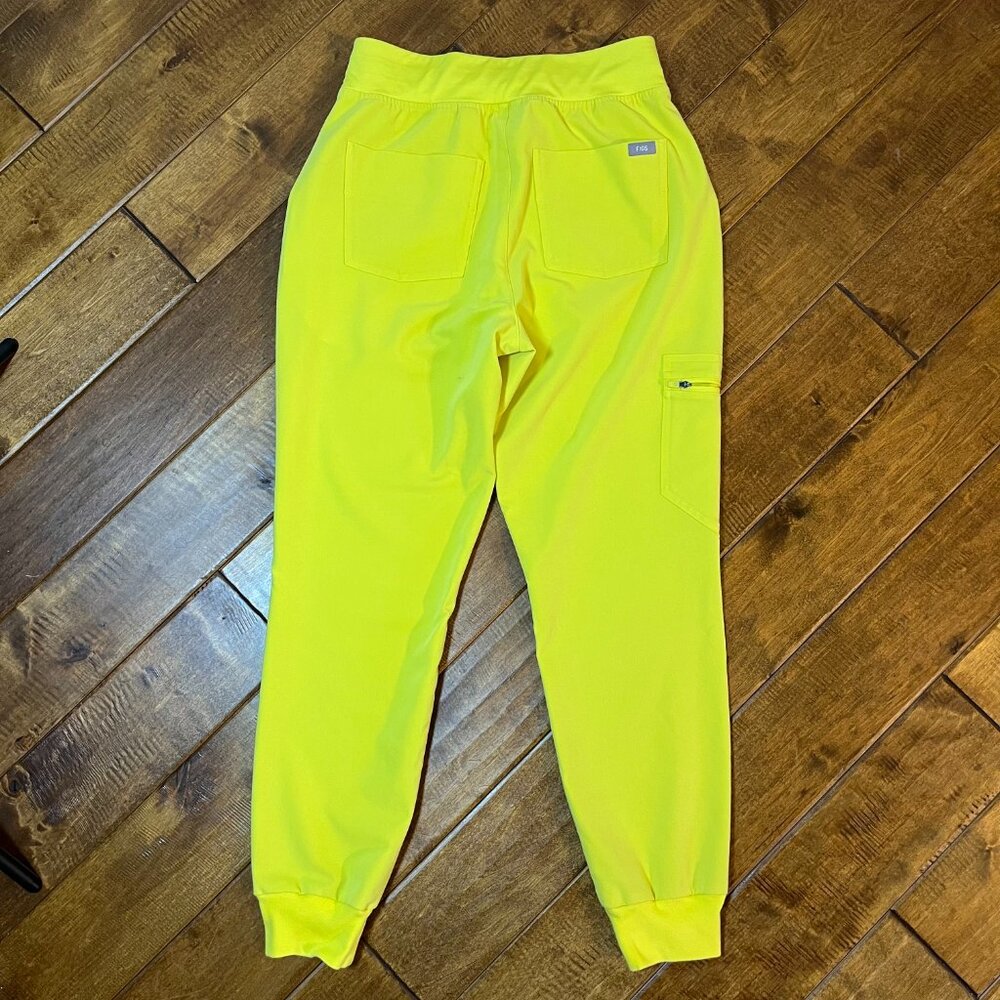 Figs High Waist Zamora Jogger Scrub Pants Nurse Doctor Lifesaver Yellow Small - Picture 5 of 12